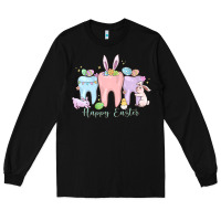 Black happy easter teeth Long Sleeve Tee - MaliasSmallBusiness