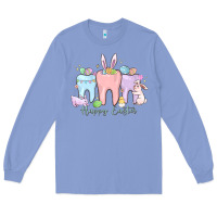 Colony Blue happy easter teeth Long Sleeve Tee - MaliasSmallBusiness