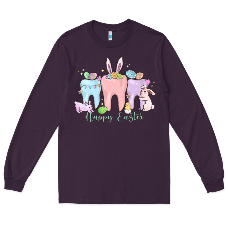 Happy Easter Teeth Long Sleeve Tee by MaliasSmallBusiness | Teevron