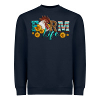 Western Farm Life Rooster Head Heavyweight Sweatshirt | Teevron