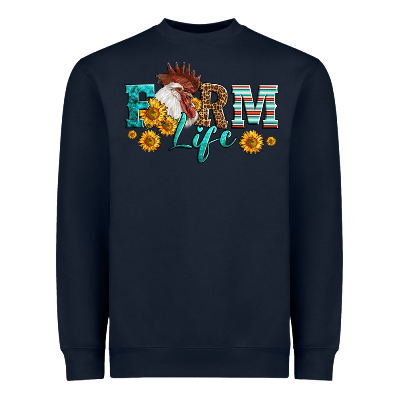 Western Farm Life Rooster Head Heavyweight Sweatshirt by LillyAllenDesigns | Teevron