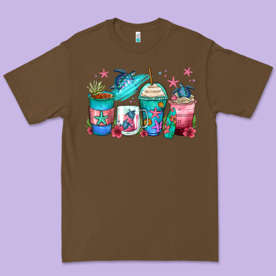 Turtle Coffee Cups Premium Tee Designed By Zillion Design Studio