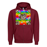 Burgundy Pride LGBTQ+ Cowhide Hearts And Daisy Patterns Zipper Hoodie - BundleAndBundleShop