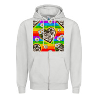 Dove Grey Pride LGBTQ+ Cowhide Hearts And Daisy Patterns Zipper Hoodie - BundleAndBundleShop
