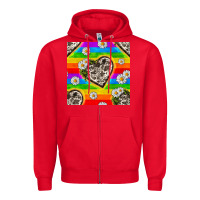 Red Pride LGBTQ+ Cowhide Hearts And Daisy Patterns Zipper Hoodie - BundleAndBundleShop