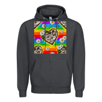 Smoke Pride LGBTQ+ Cowhide Hearts And Daisy Patterns Zipper Hoodie - BundleAndBundleShop