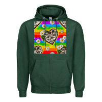 Sports Green Pride LGBTQ+ Cowhide Hearts And Daisy Patterns Zipper Hoodie - BundleAndBundleShop