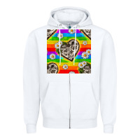 White Pride LGBTQ+ Cowhide Hearts And Daisy Patterns Zipper Hoodie - BundleAndBundleShop