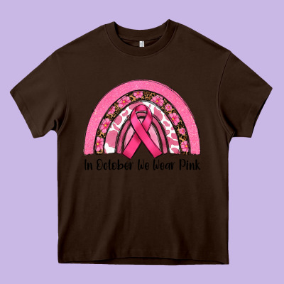In October We Wear Pink Heavy Core Tee Designed By Ranaportraitstore