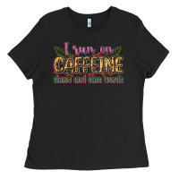 Black i run on caffeine chaos and cuss words Ladies Tee - Zillion Design Studio