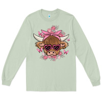 Matcha cow with flowers and butterflies Long Sleeve Tee - MaliasSmallBusiness