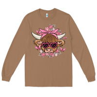 Toasted Coconut cow with flowers and butterflies Long Sleeve Tee - MaliasSmallBusiness