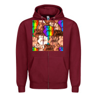 Burgundy Pride lgbtq fists seamless pattern Zipper Hoodie - BundleAndBundleShop