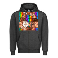 Charcoal Heather Pride lgbtq fists seamless pattern Zipper Hoodie - BundleAndBundleShop
