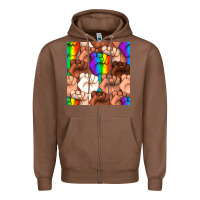 Chestnut Pride lgbtq fists seamless pattern Zipper Hoodie - BundleAndBundleShop