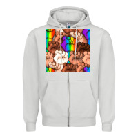 Dove Grey Pride lgbtq fists seamless pattern Zipper Hoodie - BundleAndBundleShop