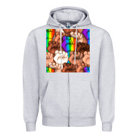 Heather Grey Pride lgbtq fists seamless pattern Zipper Hoodie - BundleAndBundleShop