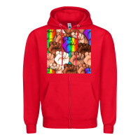 Red Pride lgbtq fists seamless pattern Zipper Hoodie - BundleAndBundleShop