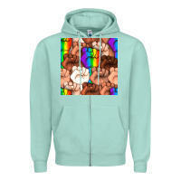Seafoam Pride lgbtq fists seamless pattern Zipper Hoodie - BundleAndBundleShop