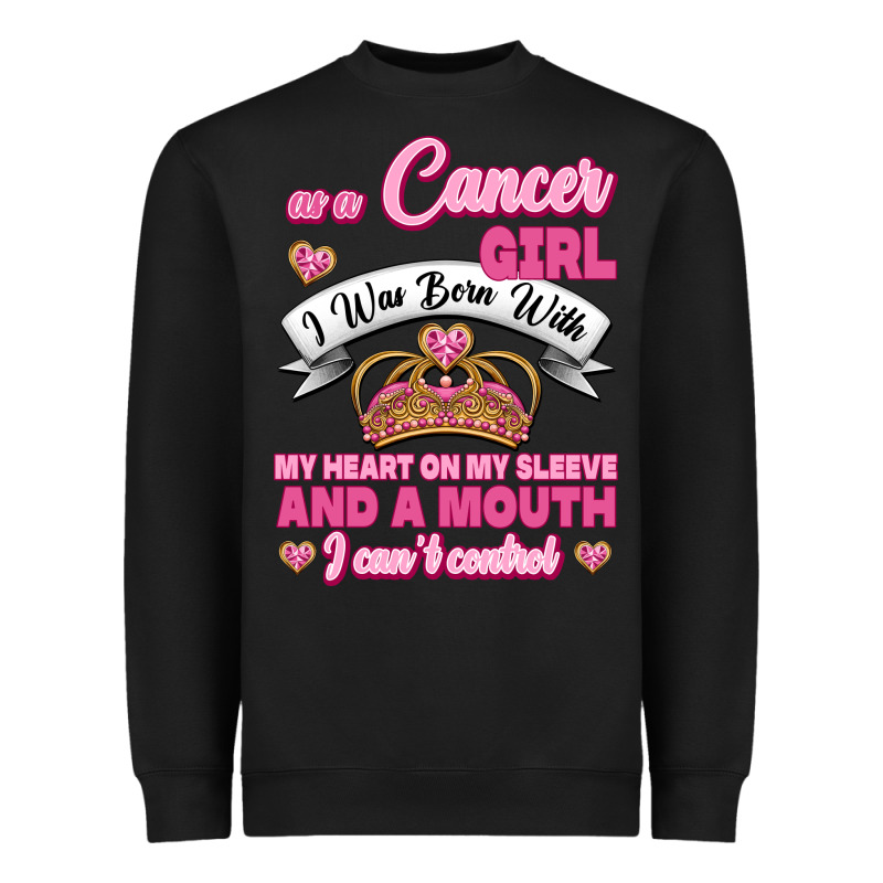 As A Cancer Girl I Was Born With My Heart On My Sleeve And A Mouth Heavyweight Sweatshirt by Jasminsmagicworld | Teevron