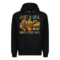 Black Just a Girl Who Loves Fall Premium Hoodie - texasbilliewilder
