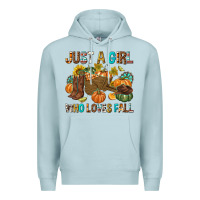 Blue Mist Just a Girl Who Loves Fall Premium Hoodie - texasbilliewilder