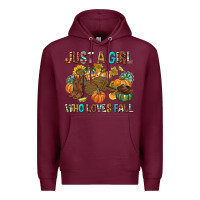 Burgundy Just a Girl Who Loves Fall Premium Hoodie - texasbilliewilder
