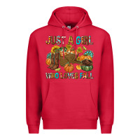 Cardinal Just a Girl Who Loves Fall Premium Hoodie - texasbilliewilder