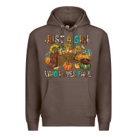 Coffee Just a Girl Who Loves Fall Premium Hoodie - texasbilliewilder