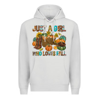Dove Grey Just a Girl Who Loves Fall Premium Hoodie - texasbilliewilder