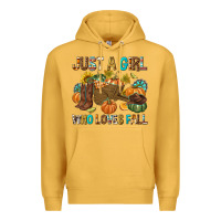 Mustard Just a Girl Who Loves Fall Premium Hoodie - texasbilliewilder
