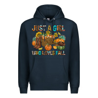 Navy Just a Girl Who Loves Fall Premium Hoodie - texasbilliewilder