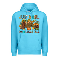 Ocean Blue Just a Girl Who Loves Fall Premium Hoodie - texasbilliewilder