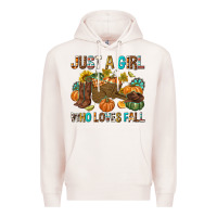 Pale Pink Just a Girl Who Loves Fall Premium Hoodie - texasbilliewilder