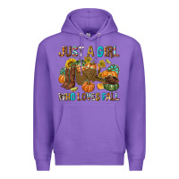 Purple Just a Girl Who Loves Fall Premium Hoodie - texasbilliewilder
