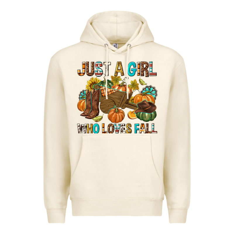 Just A Girl Who Loves Fall Premium Hoodie by texasbilliewilder | Teevron