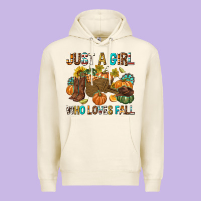 Just A Girl Who Loves Fall Premium Hoodie Designed By Texasbilliewilder