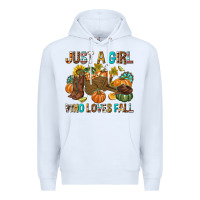 White Just a Girl Who Loves Fall Premium Hoodie - texasbilliewilder