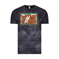 Cloud Black leopard serape cowhide  leather background Vintage Tee - AdoDesignShop