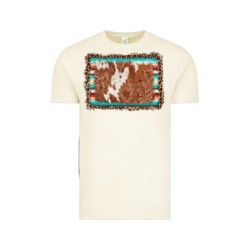 Leopard Serape Cowhide  Leather Background Vintage Tee by AdoDesignShop | Teevron