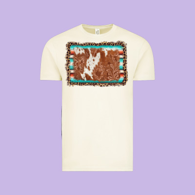 Leopard Serape Cowhide  Leather Background Vintage Tee Designed By Adodesignshop