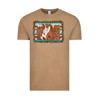Vintage Coffee leopard serape cowhide  leather background Vintage Tee - AdoDesignShop