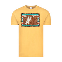 Vintage Mustard leopard serape cowhide  leather background Vintage Tee - AdoDesignShop