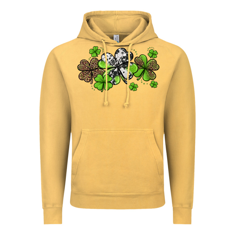 Western Cowhide Leopard Glitter Shamrocks Vintage Hoodie by Jasminsmagicworld | Teevron