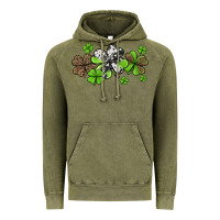 Vintage Olive Western Cowhide Leopard Glitter Shamrocks Vintage Hoodie - Jasminsmagicworld