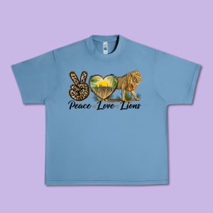 Peace Love Lions Urban Heavy Tee Designed By Lillyallendesigns