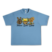 Pebble Blue peace love lions Urban Heavy Tee - LillyAllenDesigns