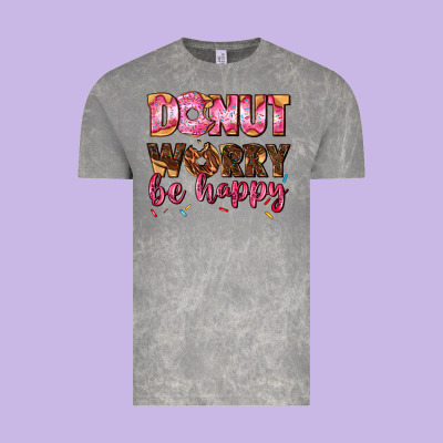 Donut Worry Be Happy Vintage Tee Designed By Adodesignshop