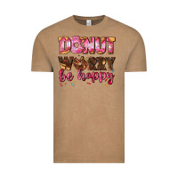 Vintage Coffee donut worry be happy Vintage Tee - AdoDesignShop