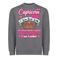 Storm As A Capricorn Girl I Was Born With My Heart On My Sleeve And A Mouth Heavyweight Sweatshirt - Jasminsmagicworld